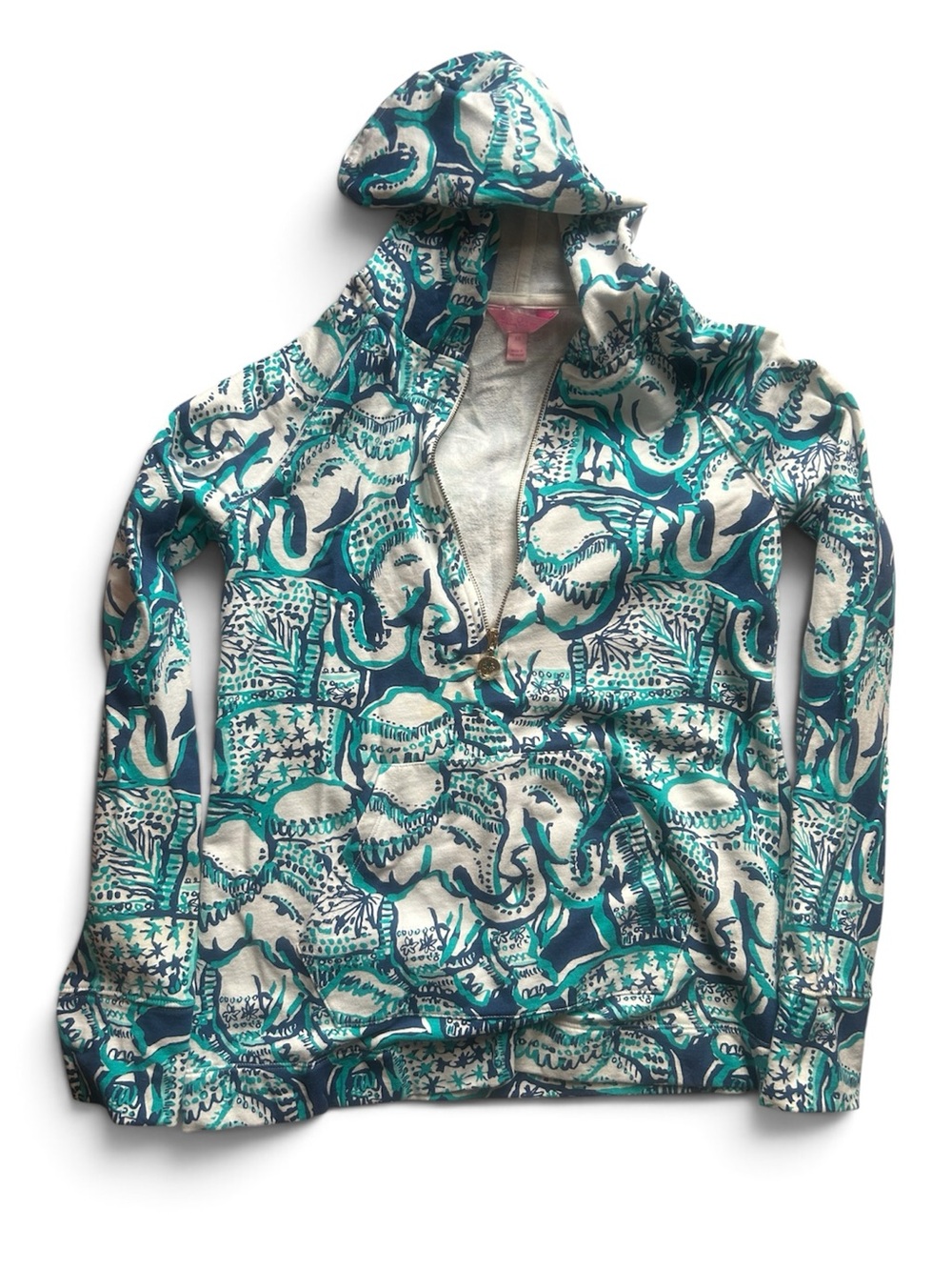 Lilly Pulitzer skipper popover lightweight hoodie keep on trunkin print xs